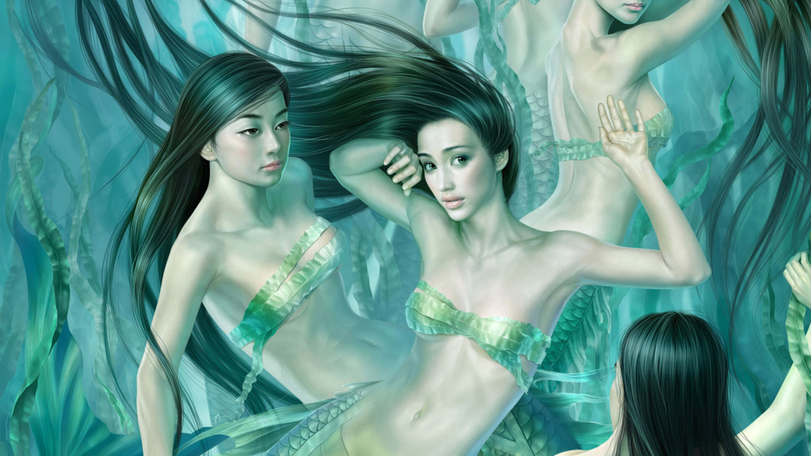 Screenshot №1 pro téma Fantasy Mermaids 1600x900