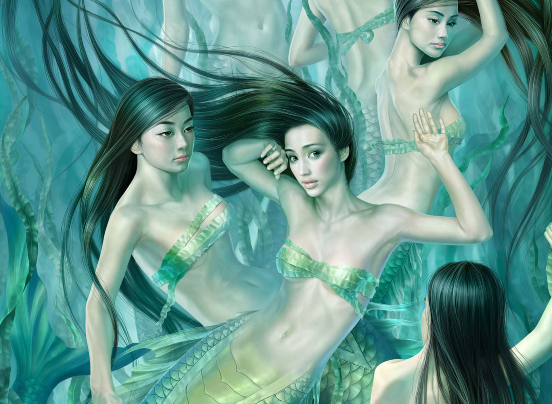 Обои Fantasy Mermaids 1920x1408