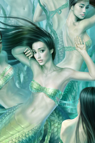Das Fantasy Mermaids Wallpaper 320x480