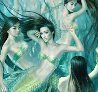 Fantasy Mermaids sfondi gratuiti per 1024x1024