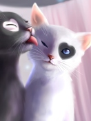 Обои Black And White Cats Romance 132x176