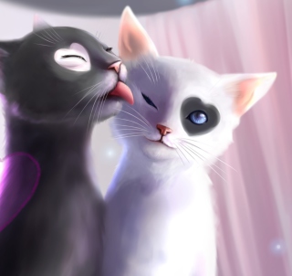 Black And White Cats Romance - Obrázkek zdarma pro 128x128