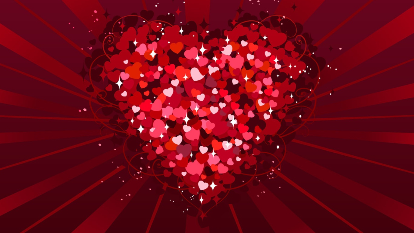 Screenshot №1 pro téma Big Red Heart 1366x768