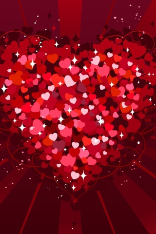 Das Big Red Heart Wallpaper 320x480