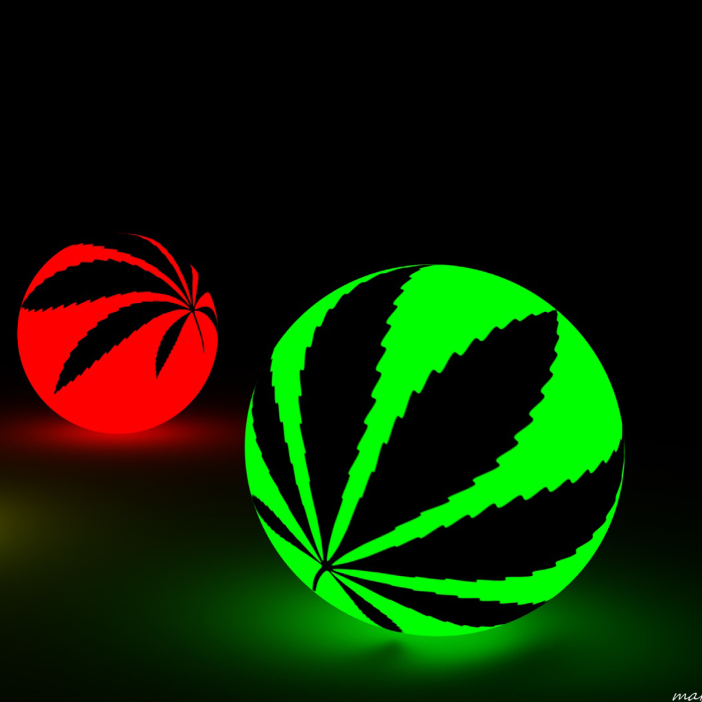 Das Neon Weed Balls Wallpaper 1024x1024