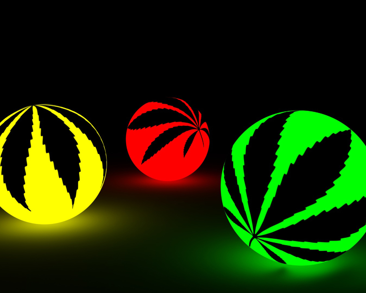 Fondo de pantalla Neon Weed Balls 1280x1024