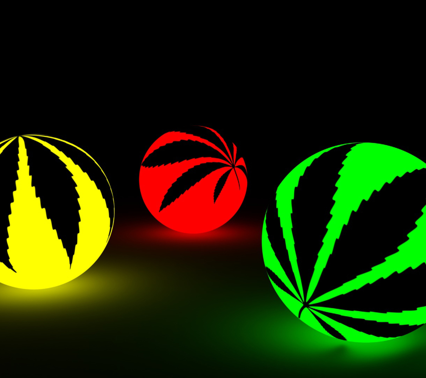 Das Neon Weed Balls Wallpaper 1440x1280