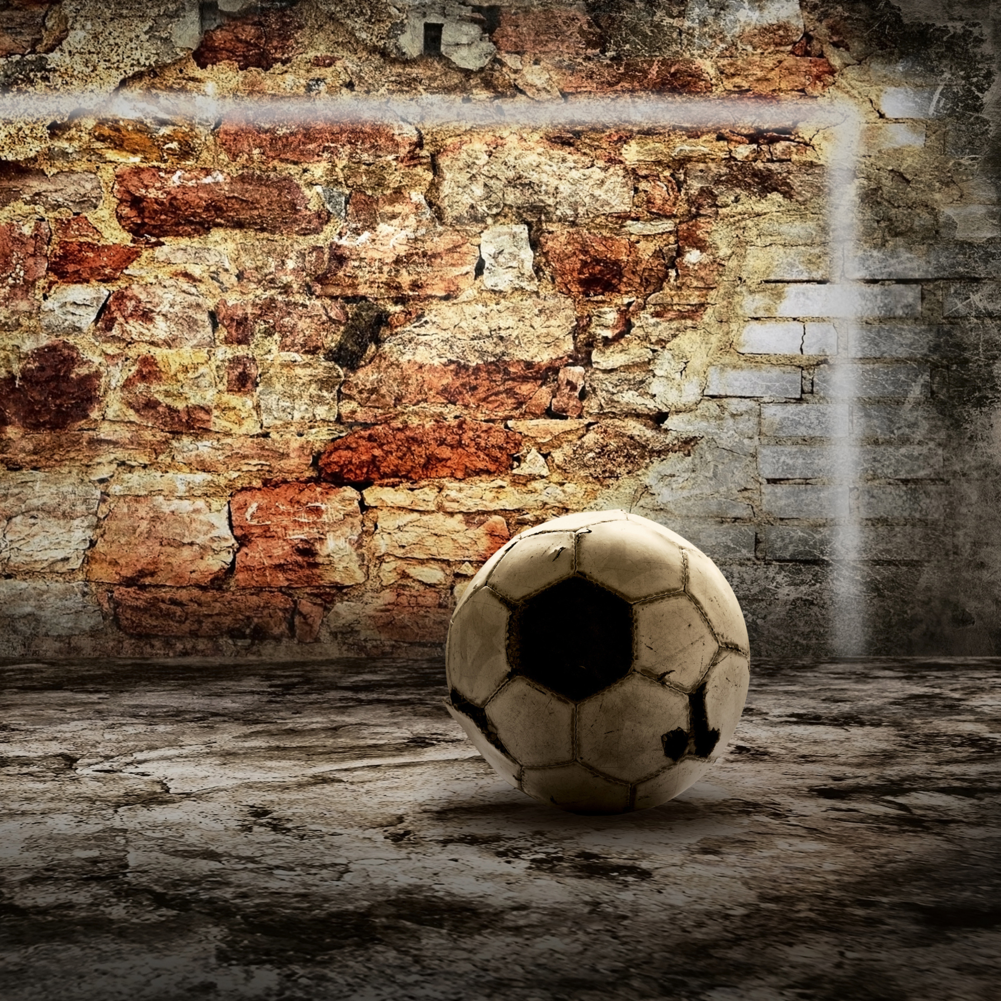 Screenshot №1 pro téma Ball In Front Of Brick Wall 2048x2048