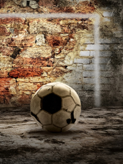 Обои Ball In Front Of Brick Wall 240x320