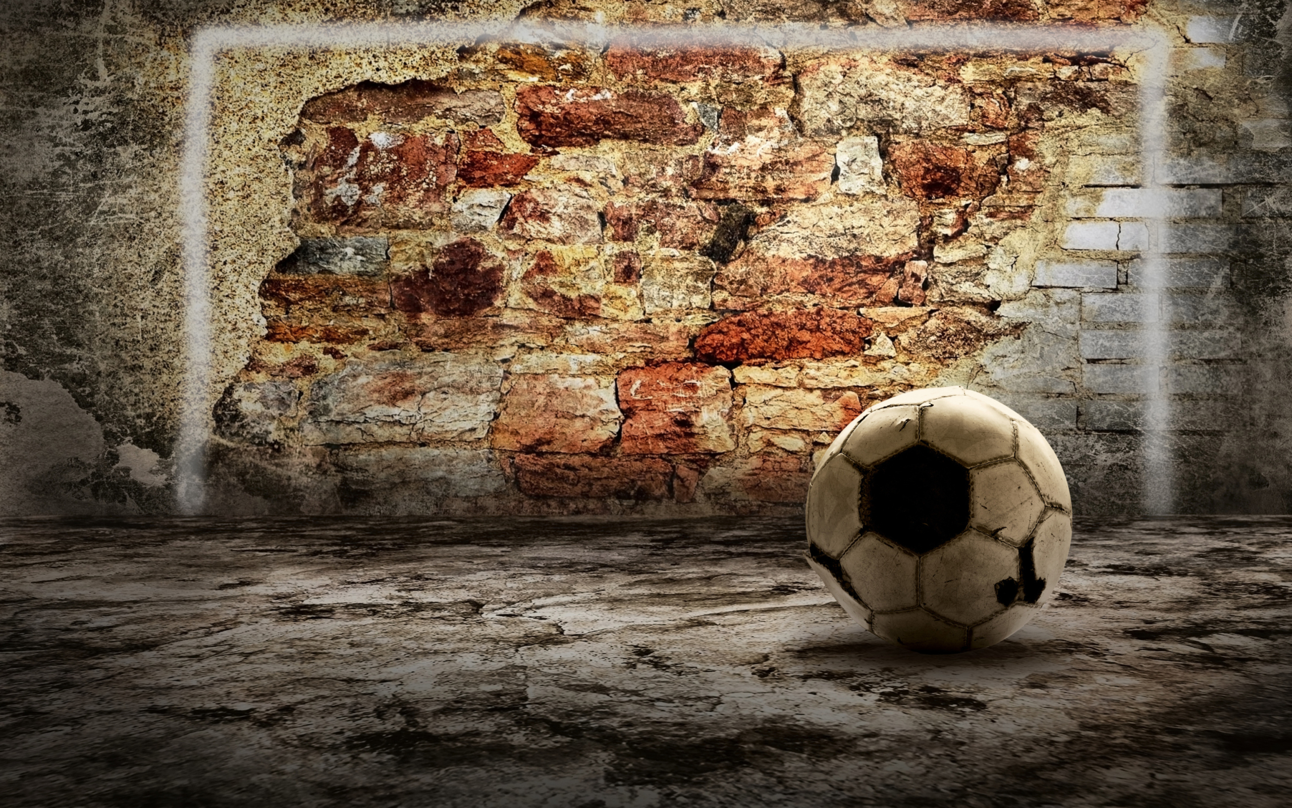 Screenshot №1 pro téma Ball In Front Of Brick Wall 2560x1600