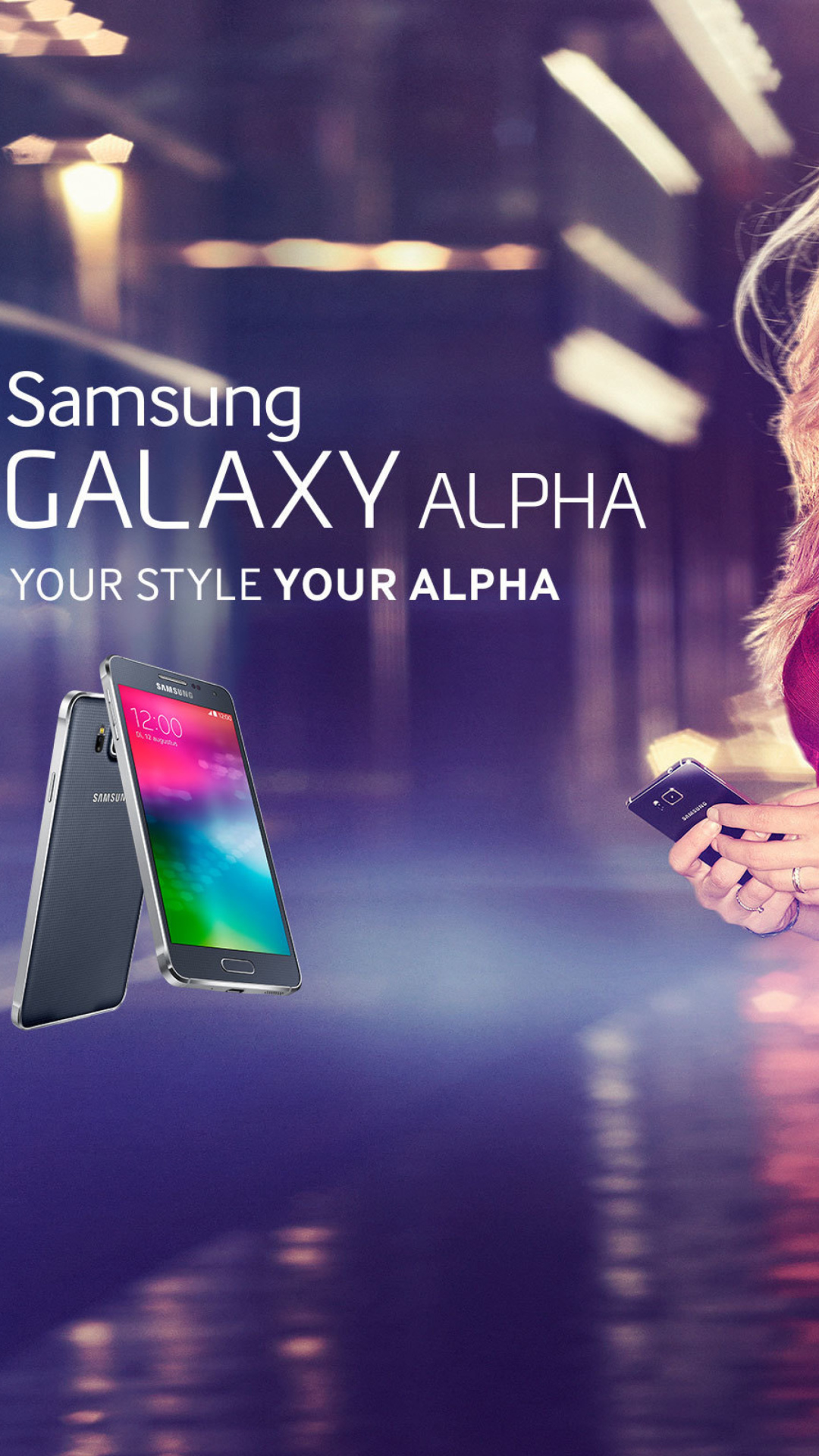 Sfondi Samsung Galaxy Alpha Advertisement with Doutzen Kroes 1080x1920