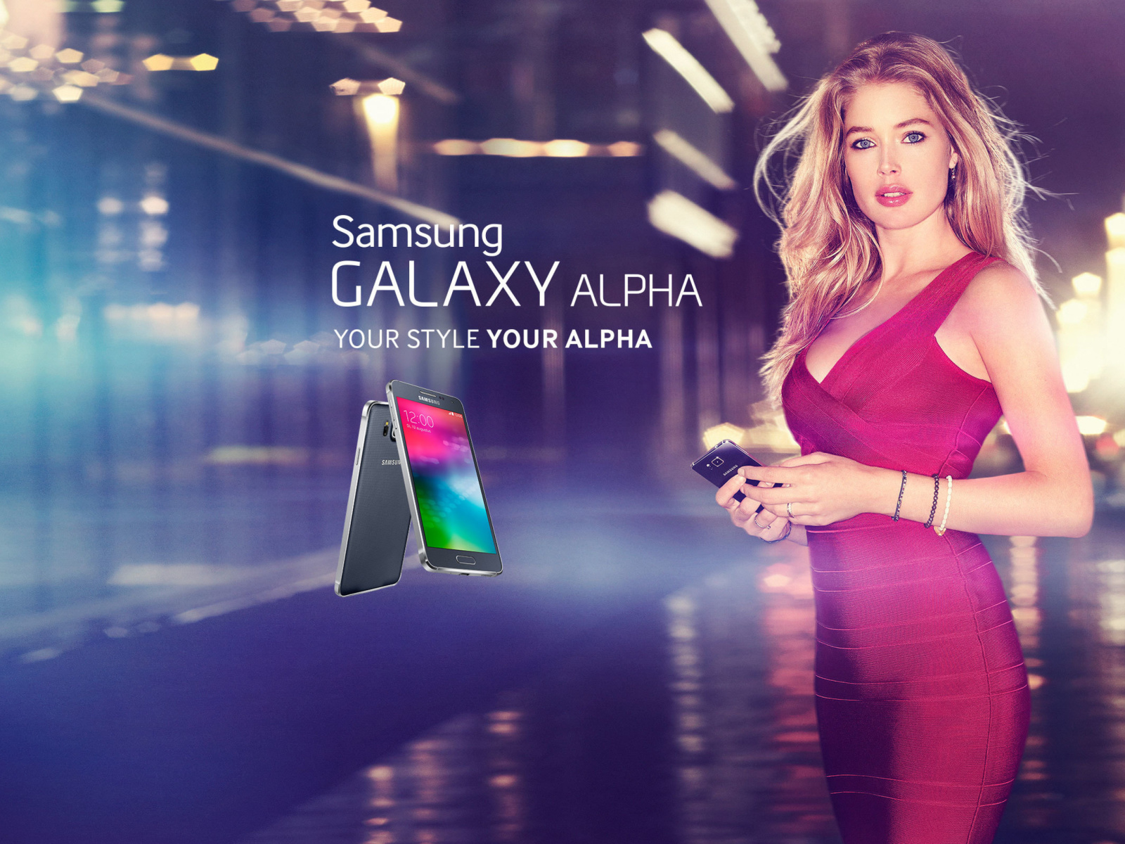 Fondo de pantalla Samsung Galaxy Alpha Advertisement with Doutzen Kroes 1600x1200