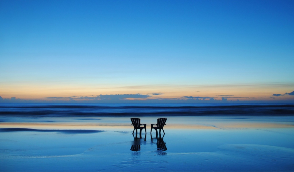Beach Chairs For Couple At Sunset screenshot #1 1024x600