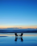 Beach Chairs For Couple At Sunset wallpaper 128x160