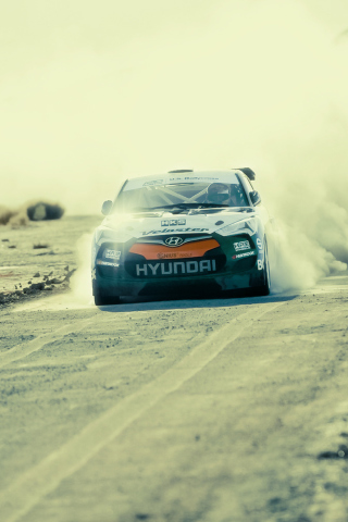 Fondo de pantalla Hyundai Veloster Rally Car 320x480