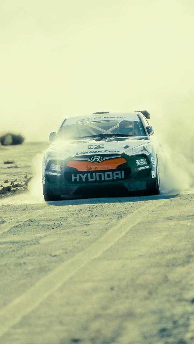 Fondo de pantalla Hyundai Veloster Rally Car 640x1136