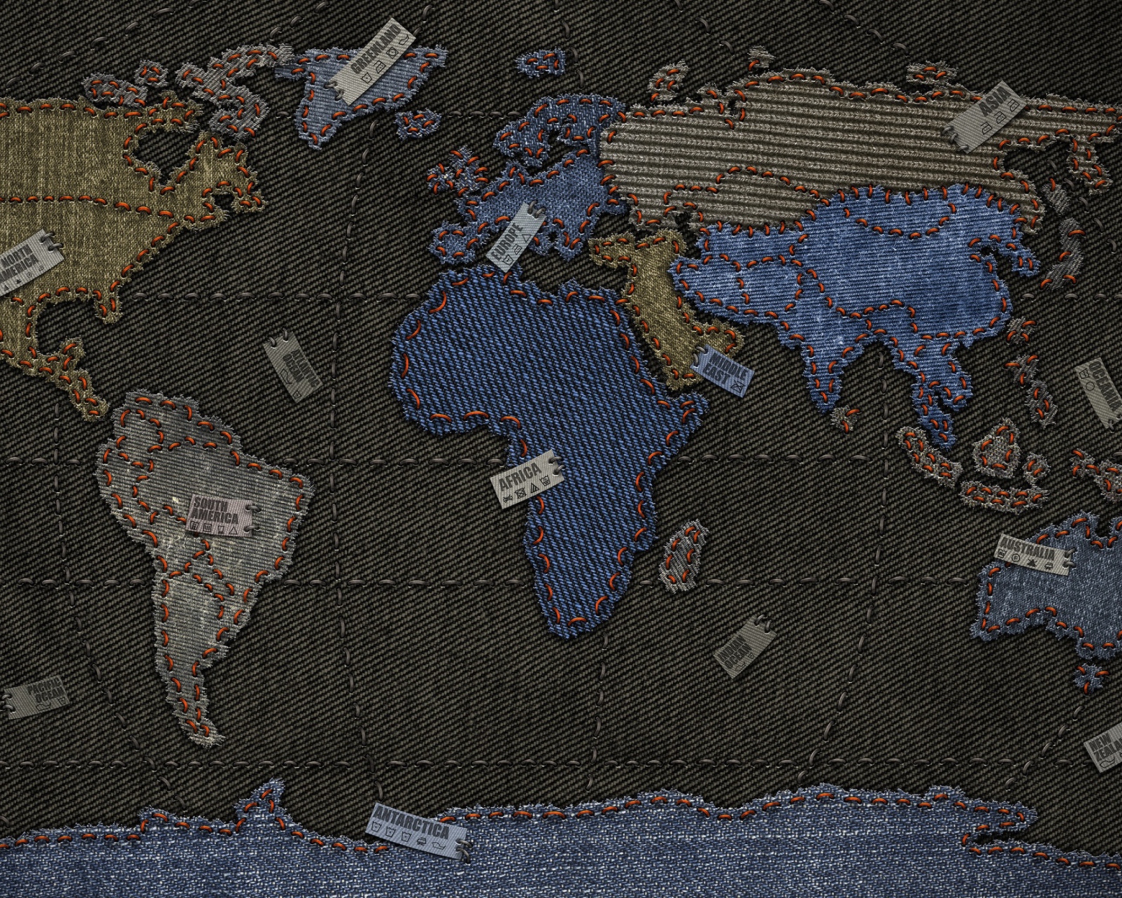 Sfondi Jeans World Map 1600x1280