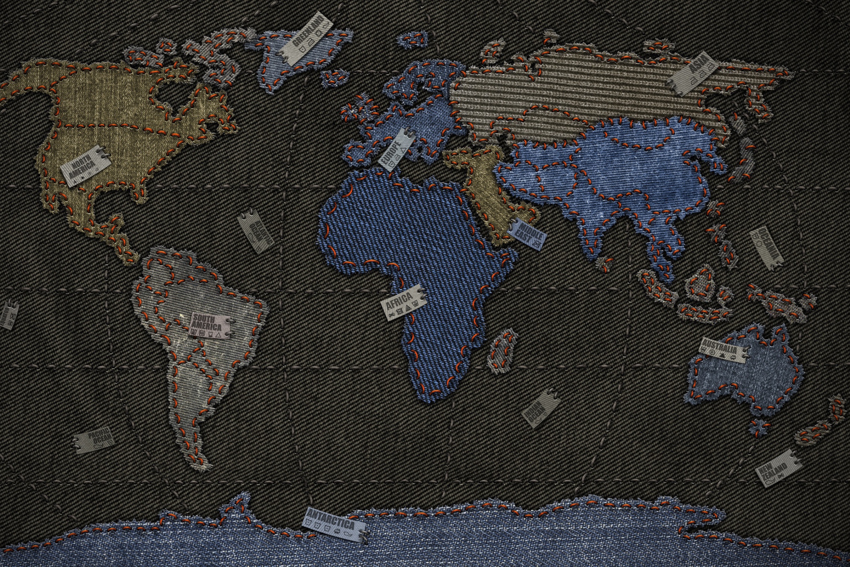 Fondo de pantalla Jeans World Map 2880x1920