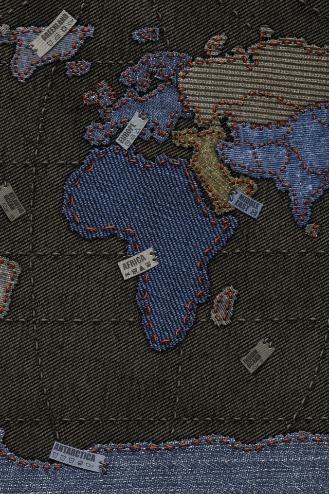 Das Jeans World Map Wallpaper 640x960