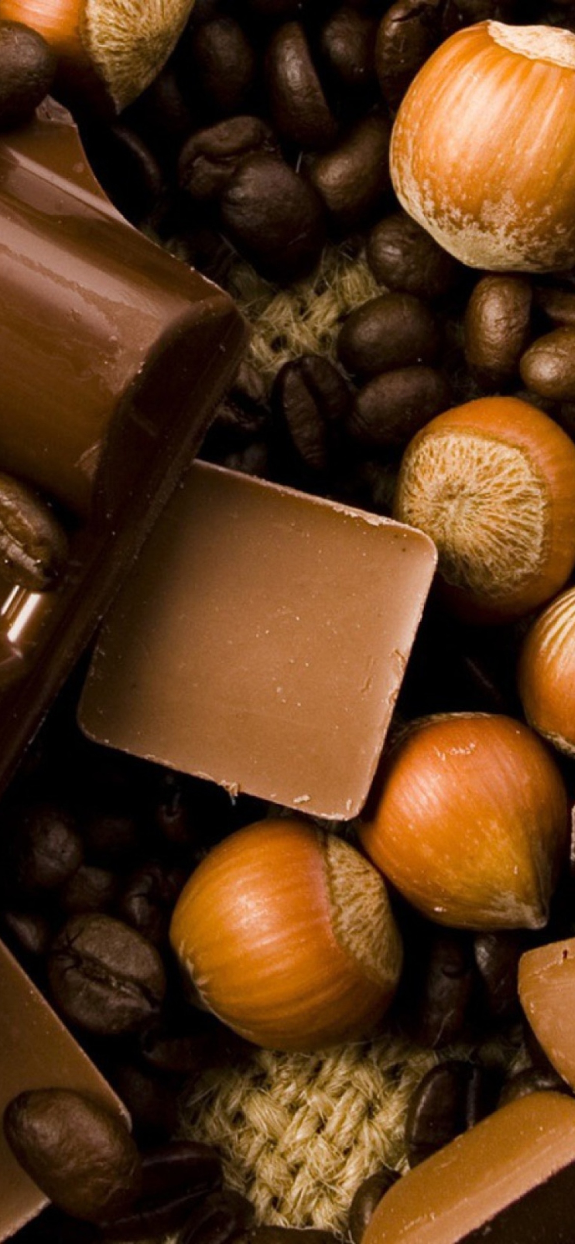Das Chocolate, Nuts And Coffee Wallpaper 1170x2532