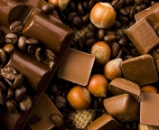 Das Chocolate, Nuts And Coffee Wallpaper 176x144