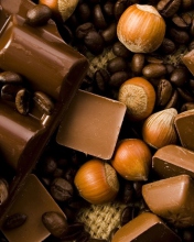 Chocolate, Nuts And Coffee wallpaper 176x220
