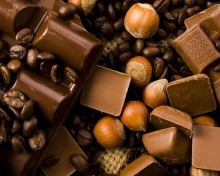 Fondo de pantalla Chocolate, Nuts And Coffee 220x176