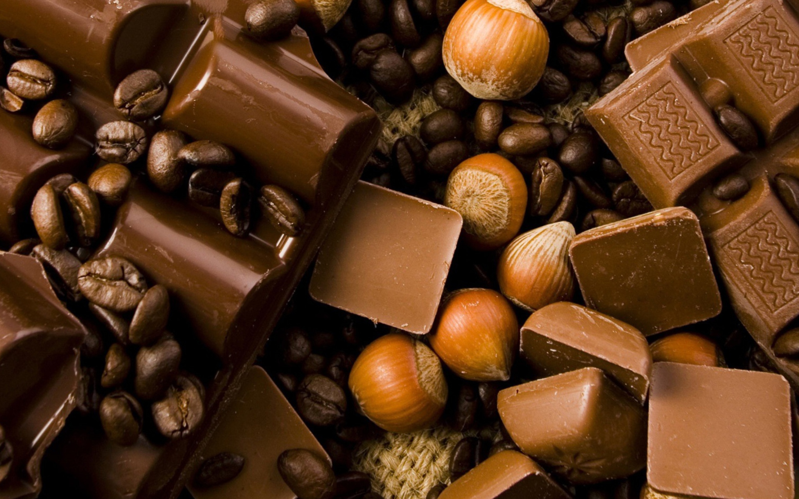 Das Chocolate, Nuts And Coffee Wallpaper 2560x1600