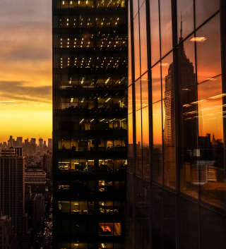 Kostenloses Manhattan Skyscrappers Wallpaper für 1024x1024