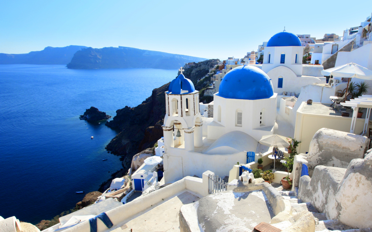 Fondo de pantalla Greece, Santorini 1280x800