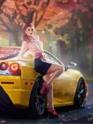 Fondo de pantalla Ferrari Girl Painting 132x176