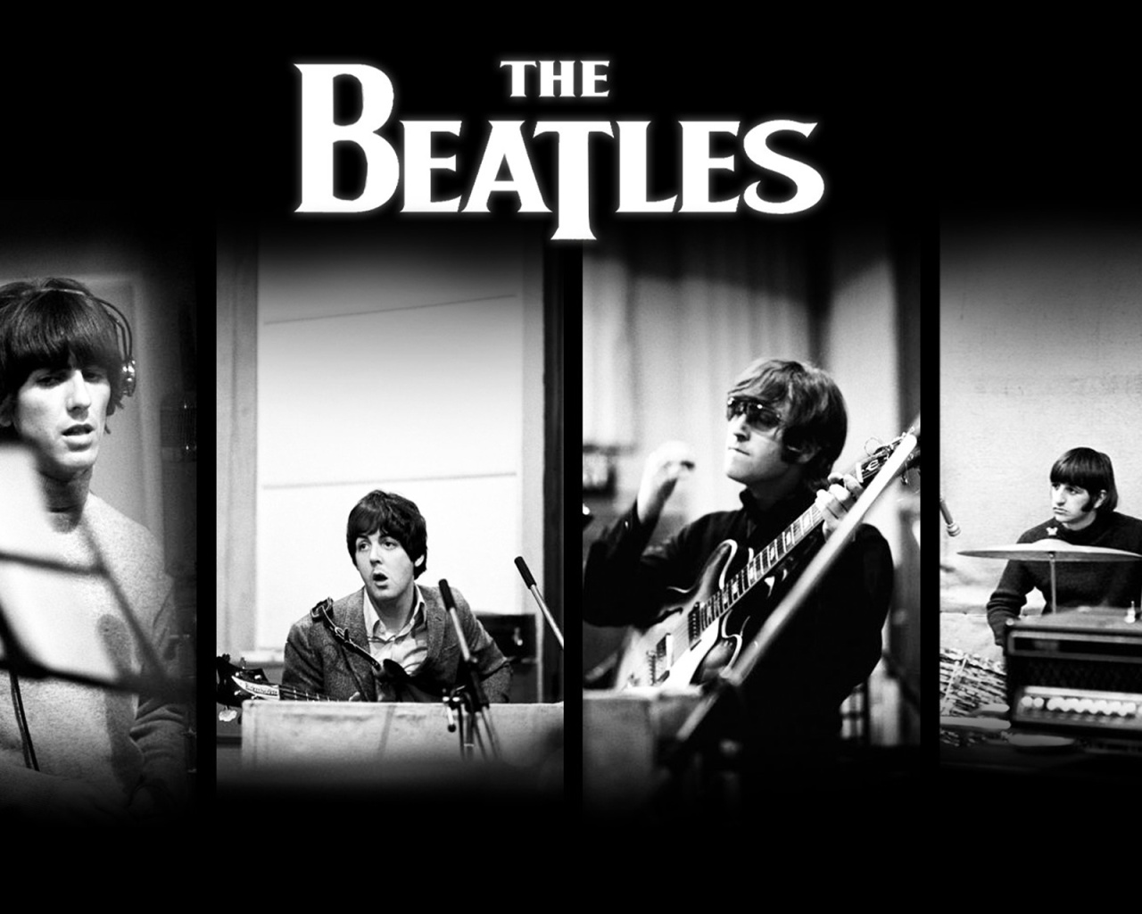 Beatles: John Lennon, Paul McCartney, George Harrison, Ringo Starr wallpaper 1280x1024