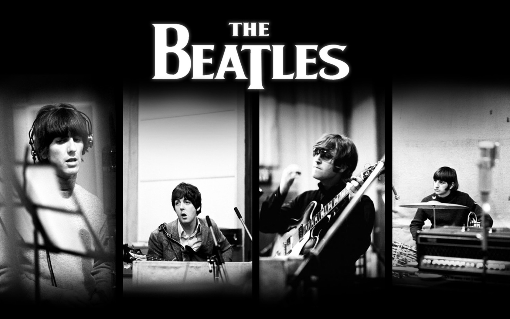 Beatles: John Lennon, Paul McCartney, George Harrison, Ringo Starr wallpaper 1680x1050