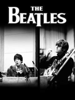 Обои Beatles: John Lennon, Paul McCartney, George Harrison, Ringo Starr 240x320