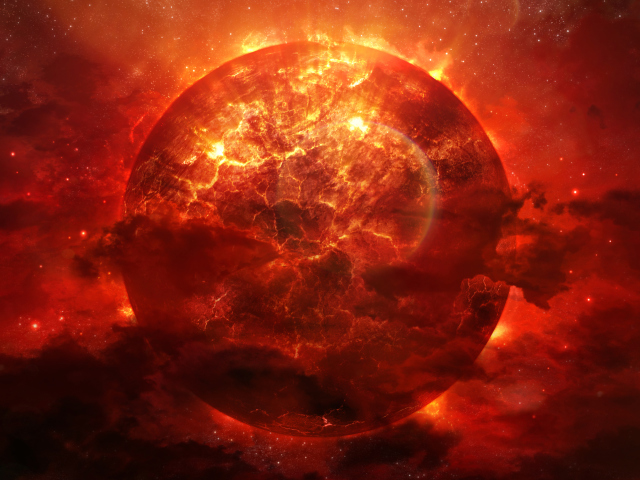 Fondo de pantalla Planet Explosion 640x480