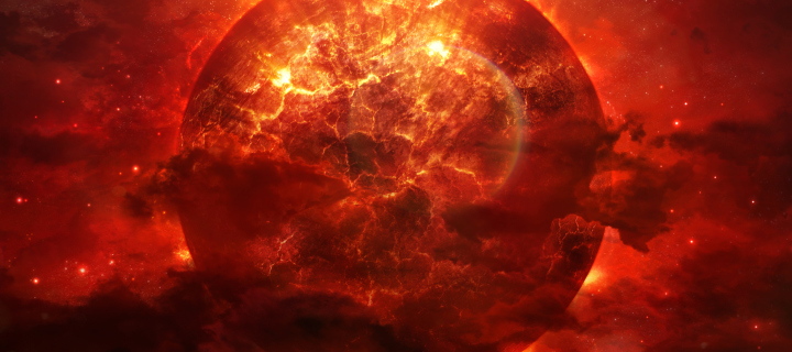 Das Planet Explosion Wallpaper 720x320