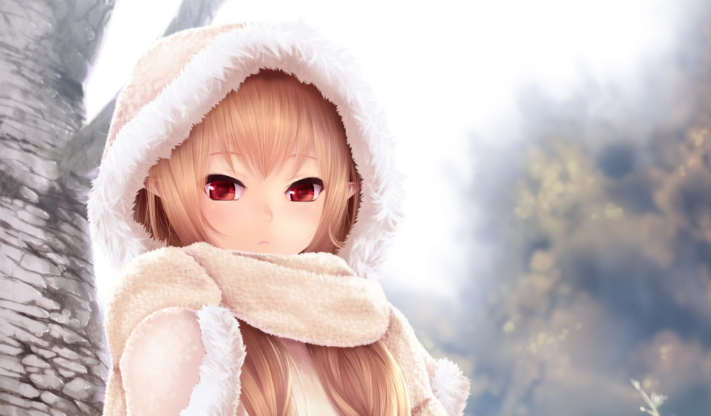 Screenshot №1 pro téma Winter Anime Girl 1024x600