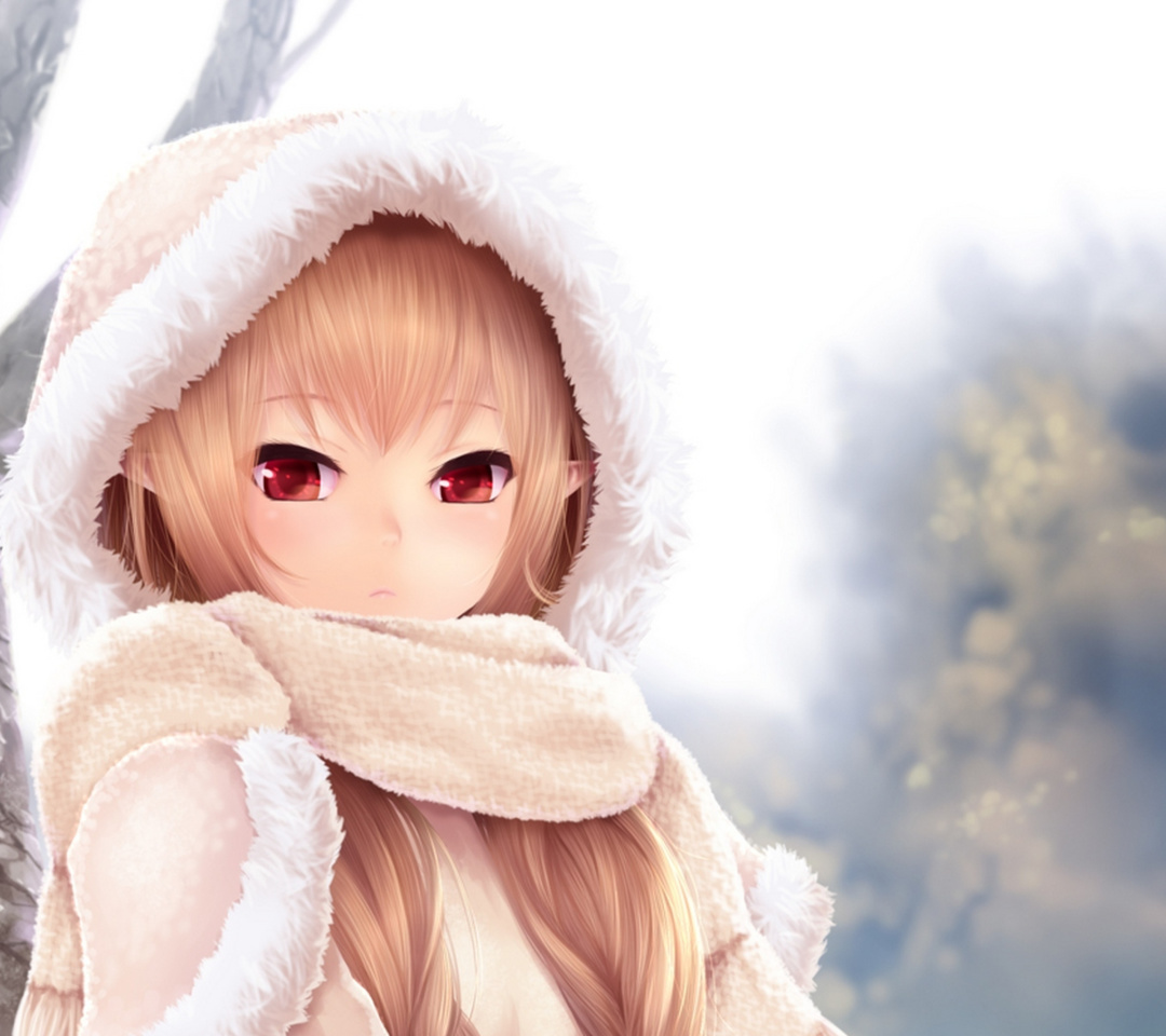 Das Winter Anime Girl Wallpaper 1080x960