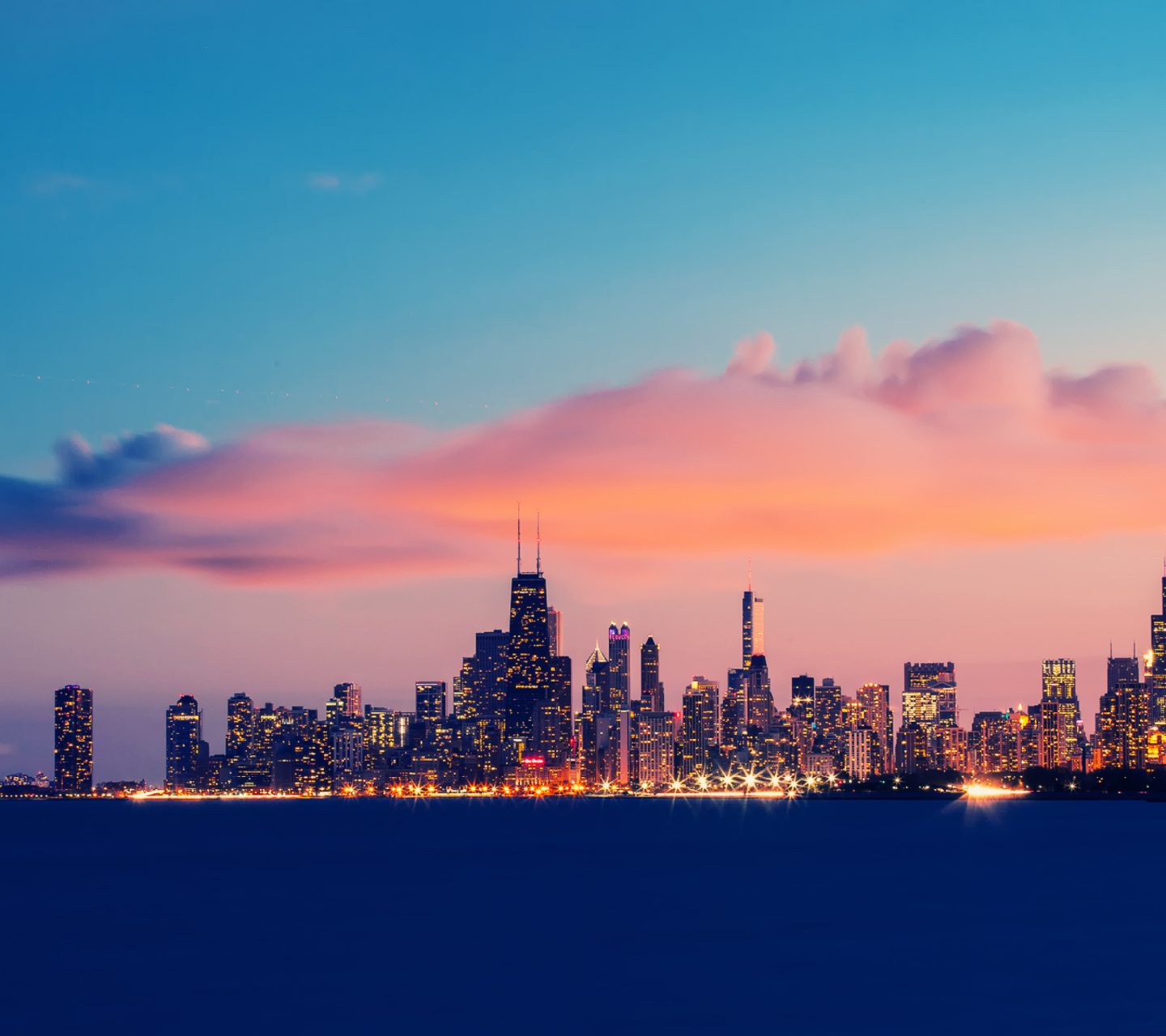 Das USA Illinois Chicago Lake Michigan Wallpaper 1440x1280