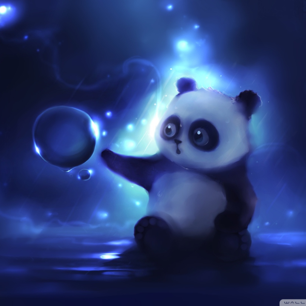 Обои Curious Panda Painting 1024x1024
