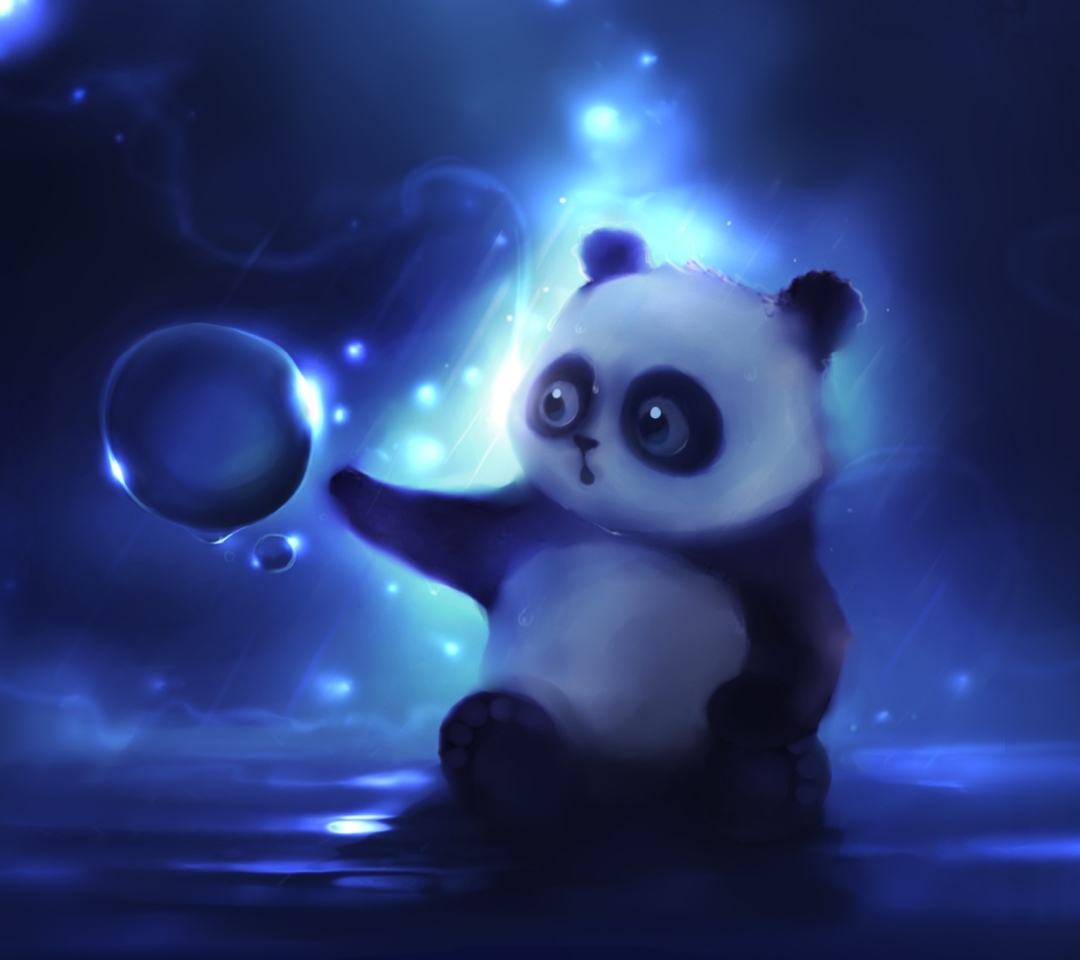 Das Curious Panda Painting Wallpaper 1080x960