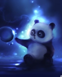 Curious Panda Painting wallpaper 128x160