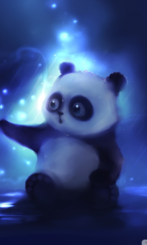 Curious Panda Painting wallpaper 480x800