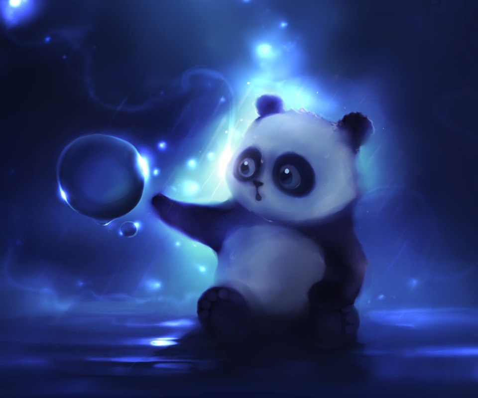 Curious Panda Painting wallpaper 960x800