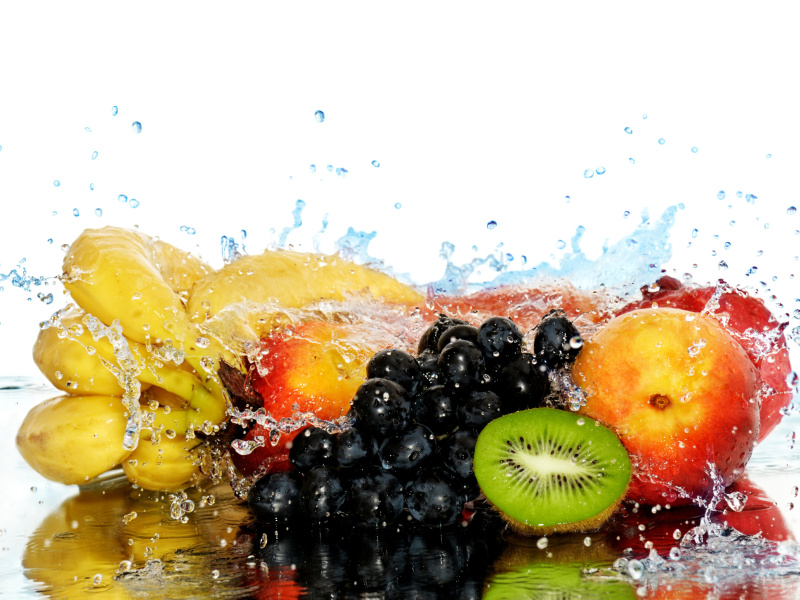 Peaches, bananas and grapes screenshot #1 800x600