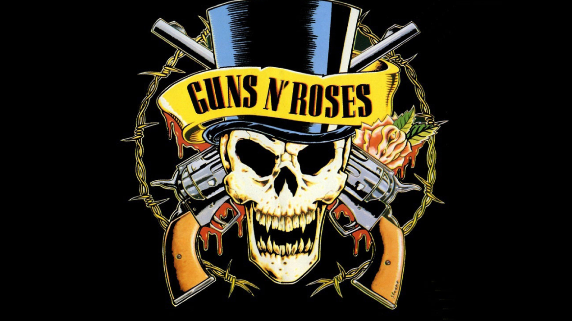 Обои Gund N Roses Logo 1920x1080