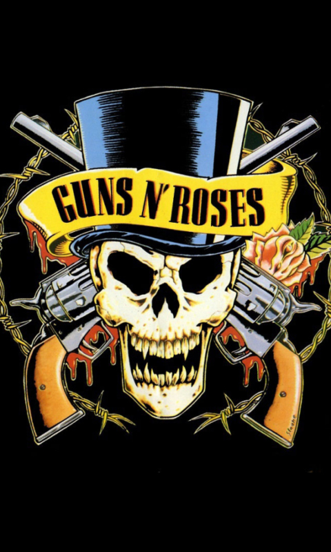 Sfondi Gund N Roses Logo 480x800