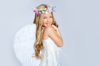 Little White Angel Background for Android, iPhone and iPad
