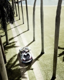 Das BMW i8 Concept Spyder Under Palm Trees Wallpaper 128x160
