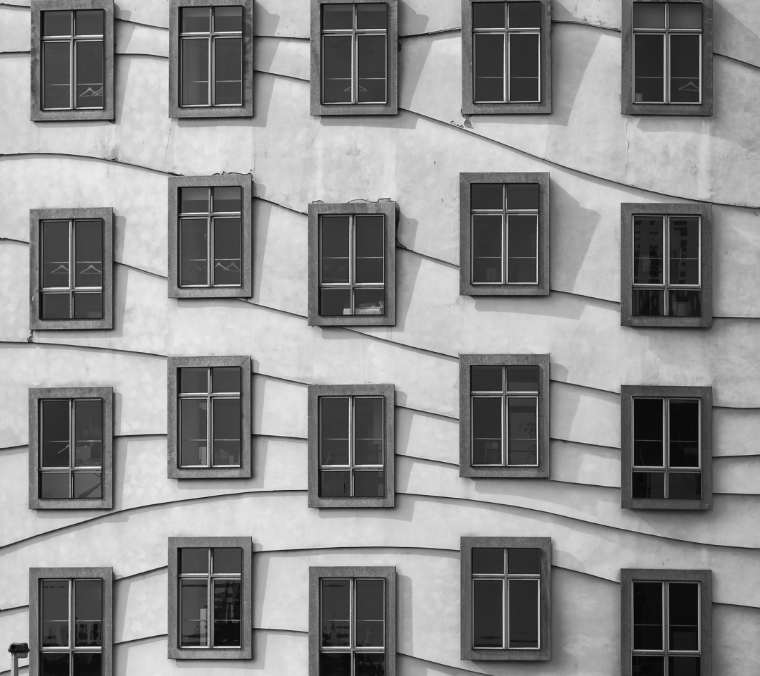 Windows Geometry on Dancing House wallpaper 1080x960